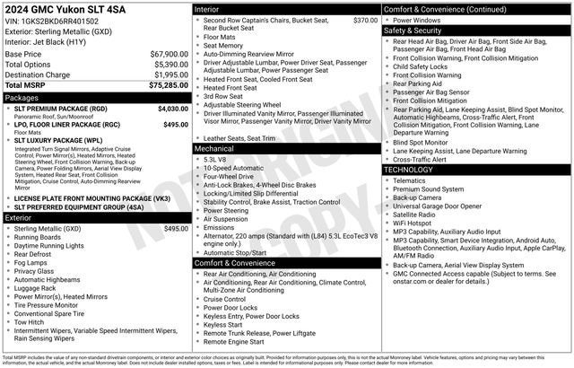 2024 GMC Yukon SLT