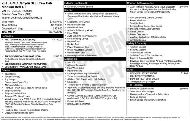 2015 GMC Canyon 4WD SLE