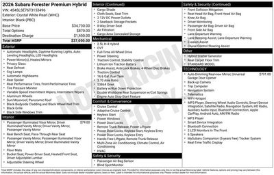 2026 Subaru FORESTER Premium Hybrid