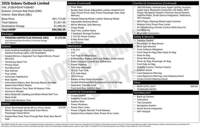 2026 Subaru OUTBACK Limited