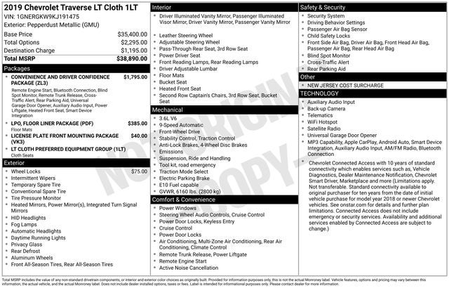 2019 Chevrolet Traverse LT Cloth w/1LT