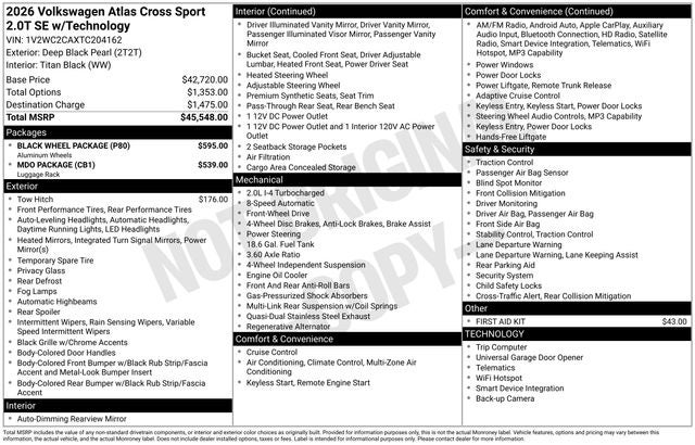 2026 Volkswagen Atlas Cross Sport 2.0T SE w/Technology