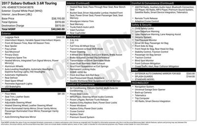 2017 Subaru Outback 3.6R Touring