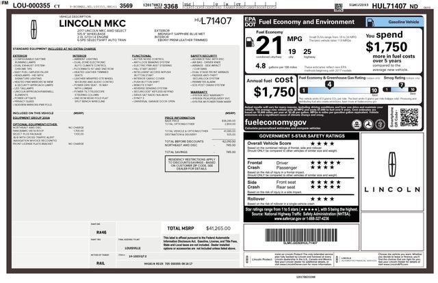 2017 Lincoln MKC Select