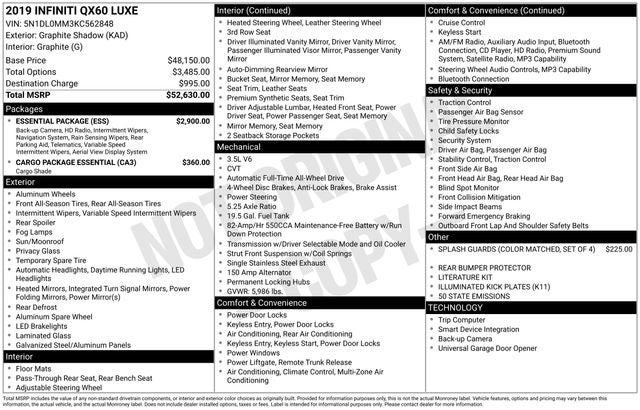 2019 INFINITI QX60 LUXE