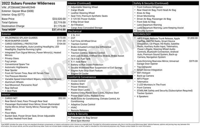 2022 Subaru Forester Wilderness