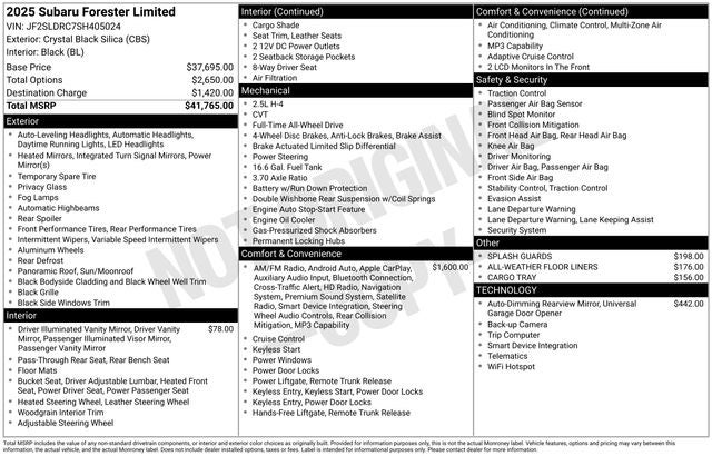 2025 Subaru Forester Limited