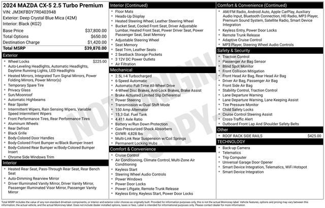 2024 Mazda Mazda CX-5 2.5 Turbo Premium